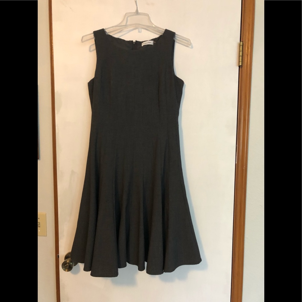 Calvin Klein fit and flare charcoal dress